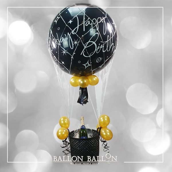 Dream Ballon Happy Birthday Black- Gold